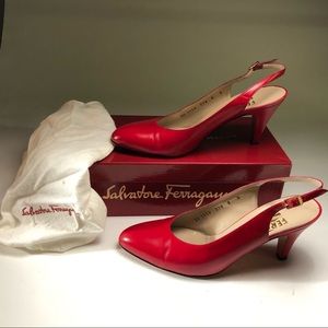 Salvatore Ferragamo Red Slings 8B